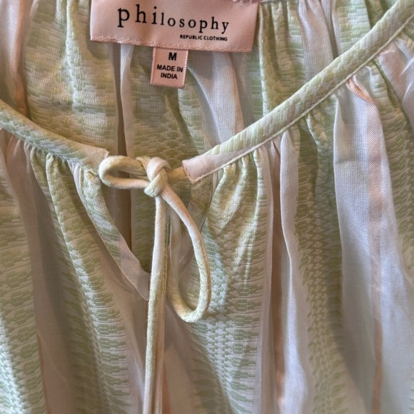 Philosophy Light Green and Pink Blouse - Picture 2 of 7
